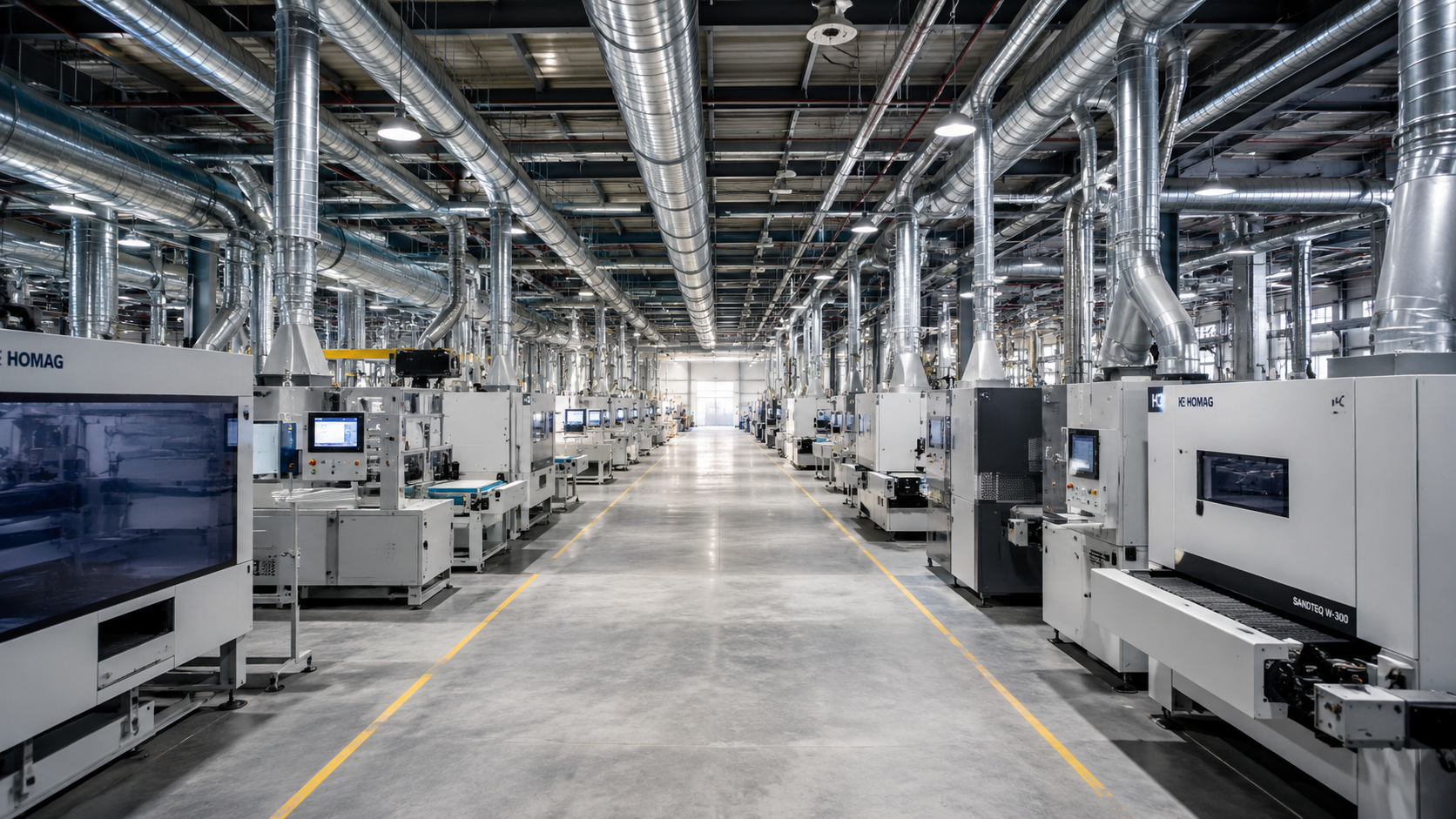 Modern solid wood panel production facility